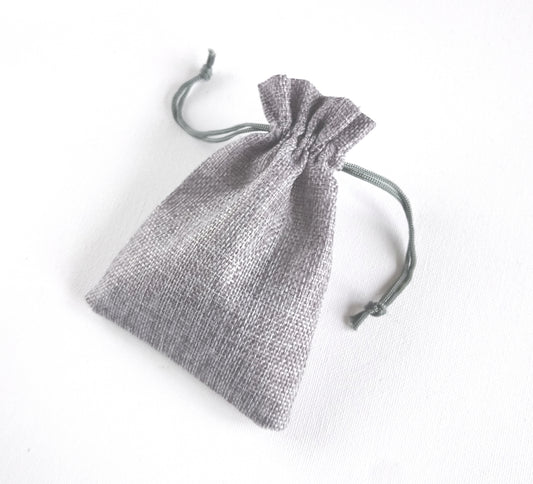 Jute Drawstring Dice Bag - Wizened Wizard Grey