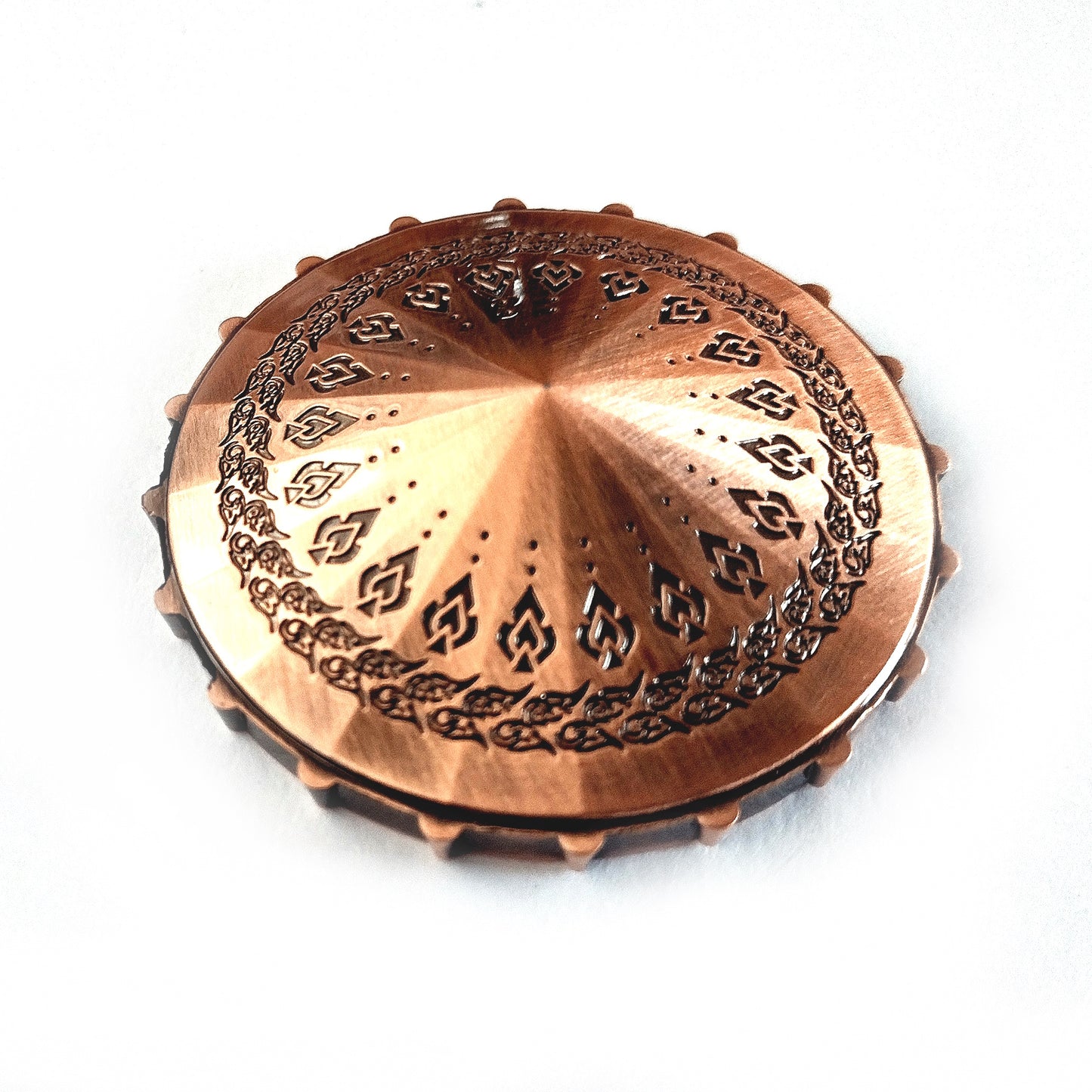 Metal D20 Spinner Dice in Antique Copper