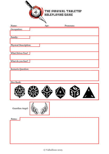 (Digital product) 4 - The Survival Tabletop Roleplaying Game (Free Edition)