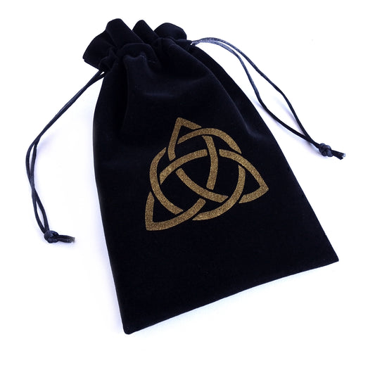 Celtic Black Velvet Bag - 22x14cm