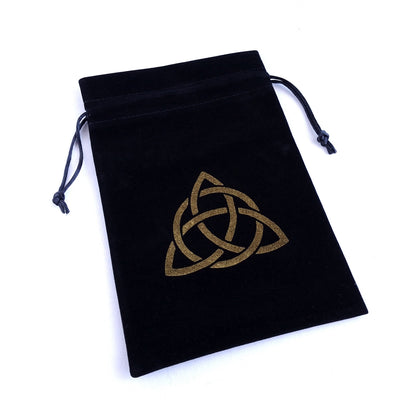 Celtic Black Velvet Bag - 22x14cm
