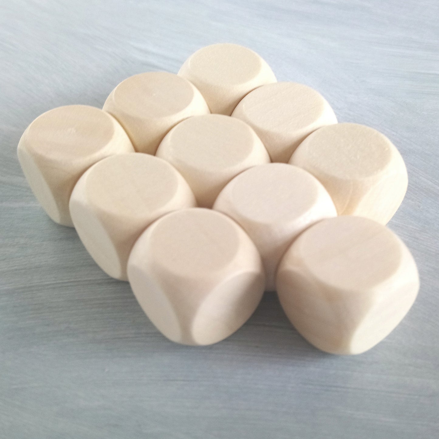10 Wooden D6 Blank Dice (16mm) Components for TTRPGS and Board Games