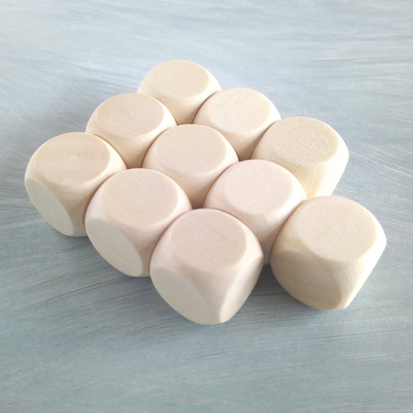 10 Wooden D6 Blank Dice (16mm) Components for TTRPGS and Board Games