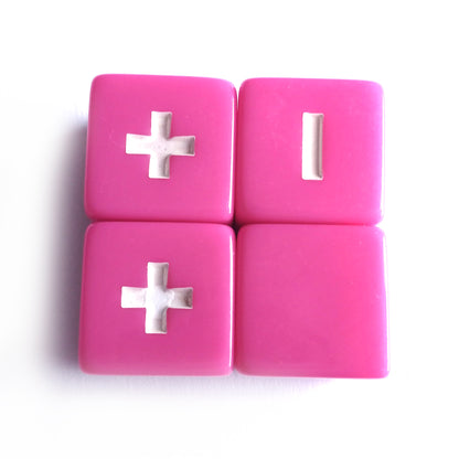 Dragonberry Fate Dice - Bright Pink with White Symbols