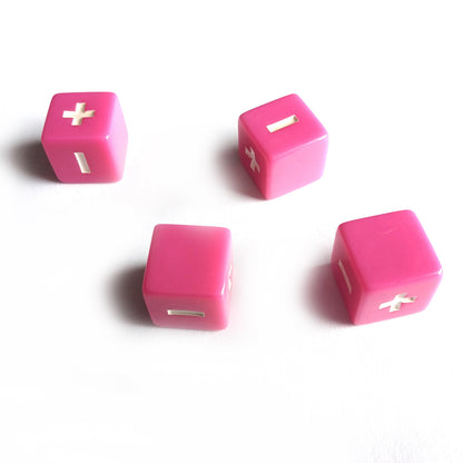 Dragonberry Fate Dice - Bright Pink with White Symbols