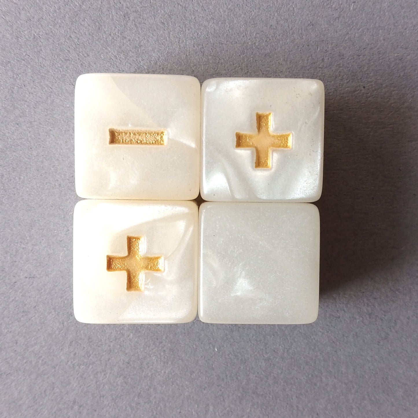 Forbidden Treasure Fate Dice - White Pearl with Gold Symbols