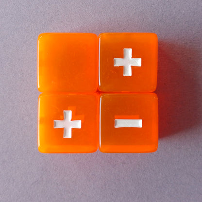 Forge Embers Fate Dice - Fiery Orange with White Symbols