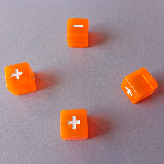 Forge Embers Fate Dice - Fiery Orange with White Symbols