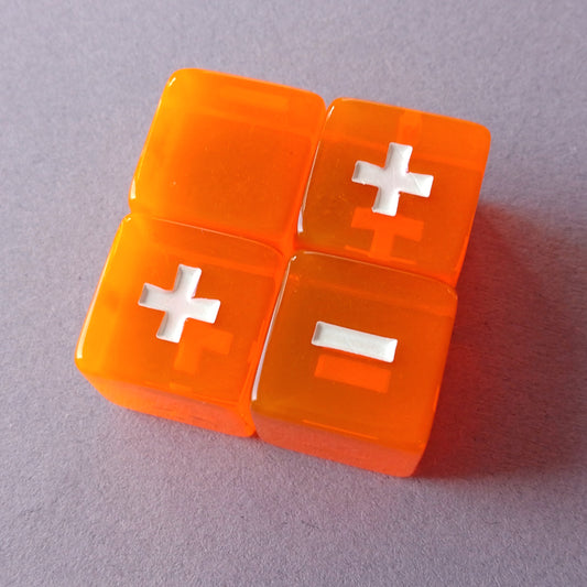 Forge Embers Fate Dice - Fiery Orange with White Symbols