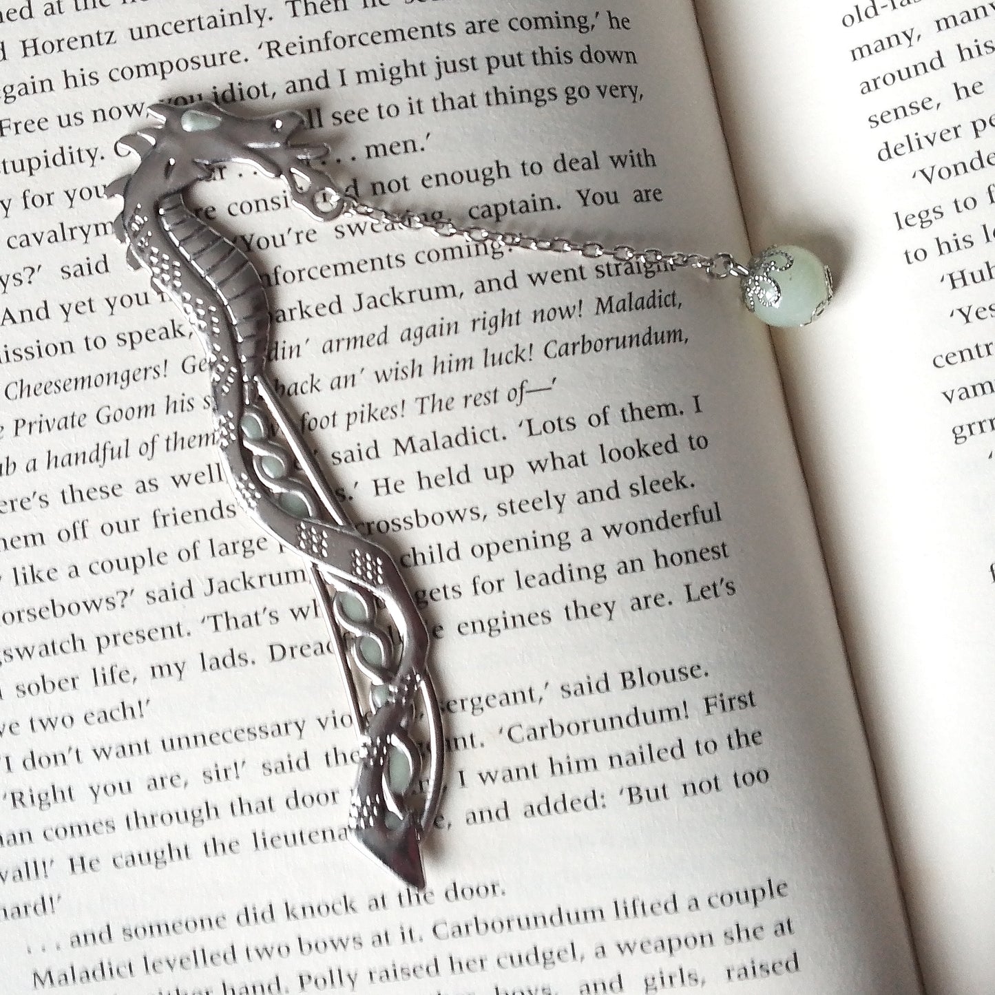 Light of the Dragon Metal Bookmark - with Glow in the Dark Orb