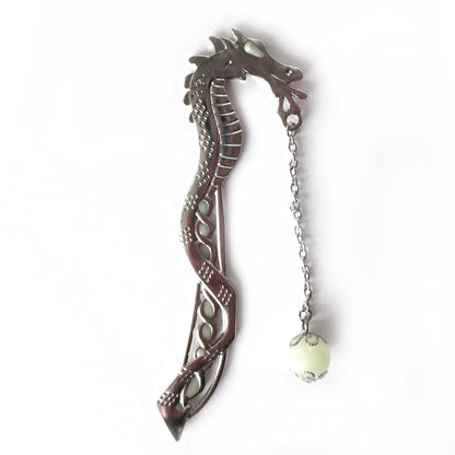 Light of the Dragon Metal Bookmark - with Glow in the Dark Orb