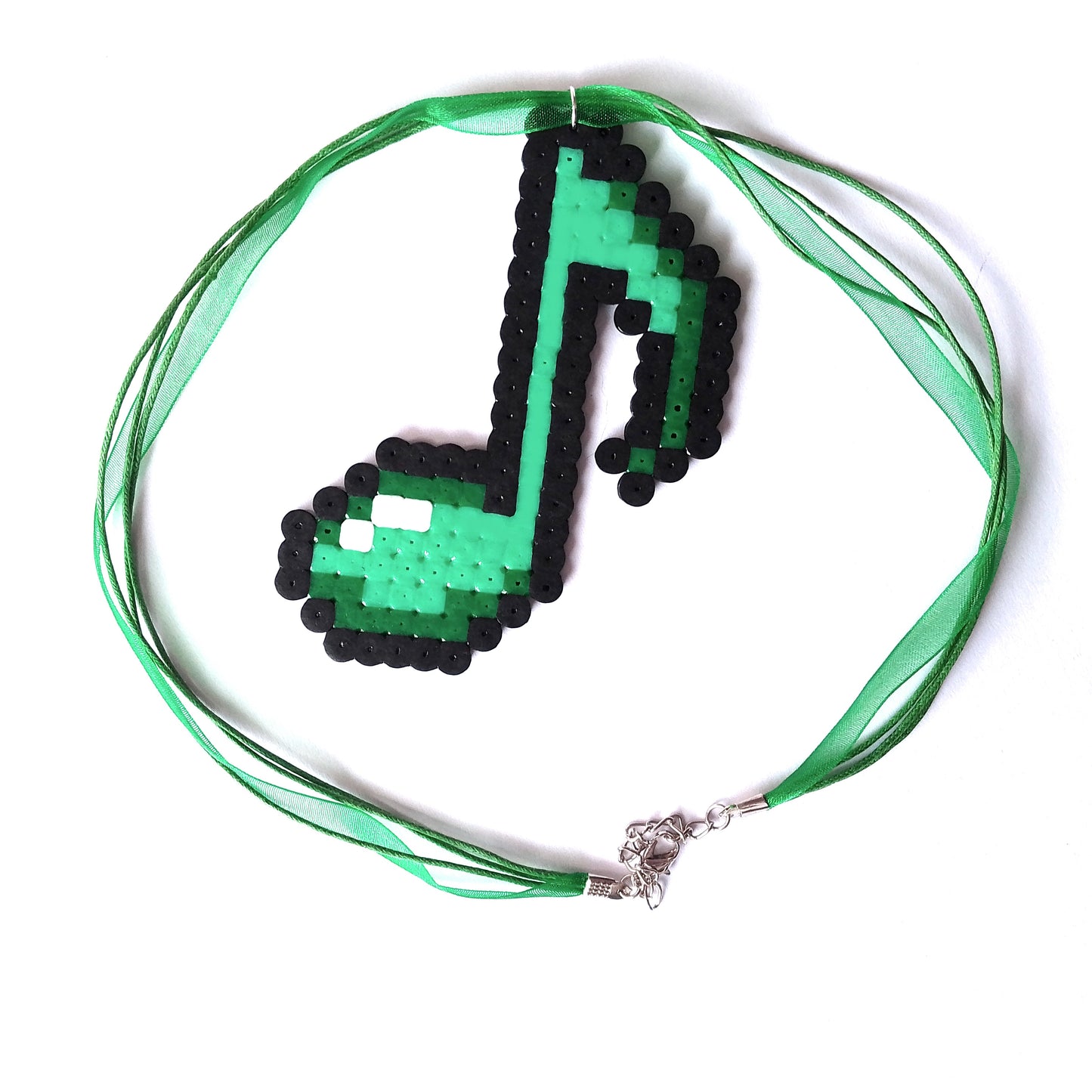 Music Note Necklace in Retro Pixel Art Style