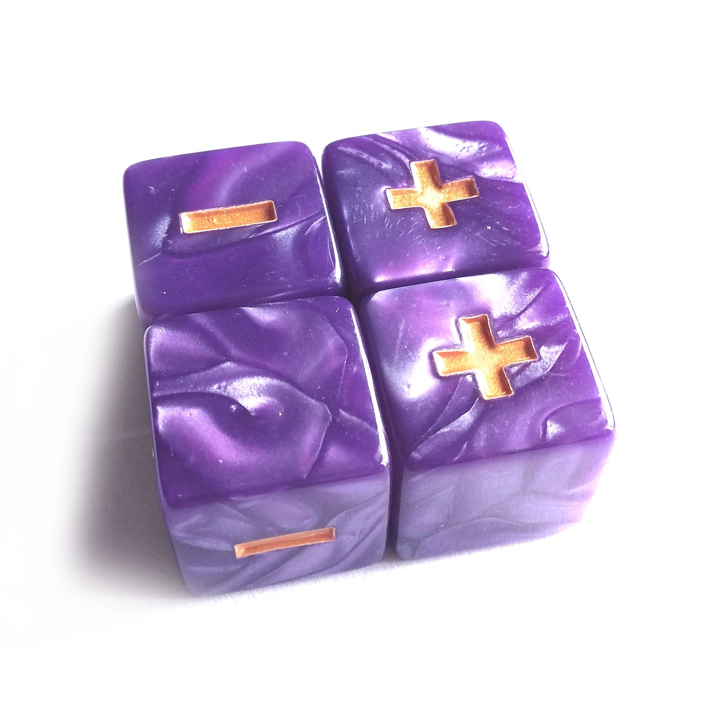 Lucid Dreams Fate Dice - Deep Purple Pearl with Gold Symbols