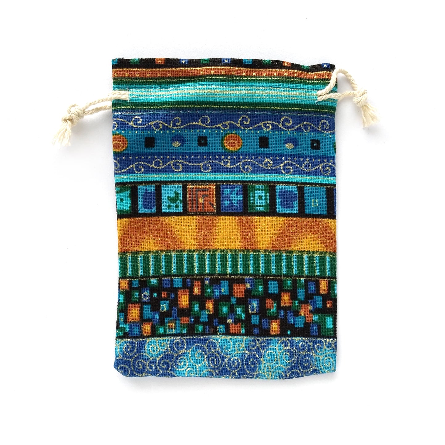 Gold and Blue Patterned Bag - Merchant's Treasure