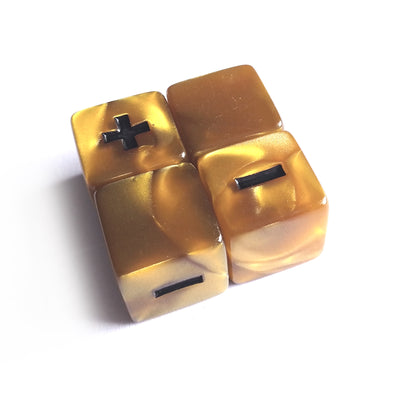 Mountainheart Fate Dice - Pearl Gold with Black Symbols