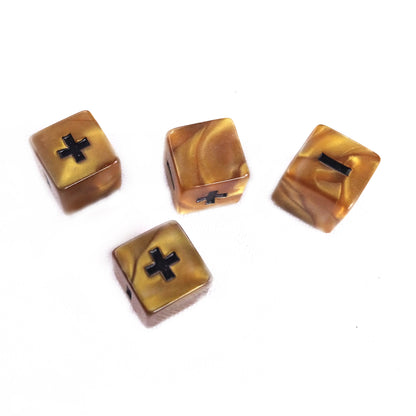 Mountainheart Fate Dice - Pearl Gold with Black Symbols