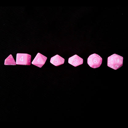 Bright Pink 7pcs D20 RPG Dice Set