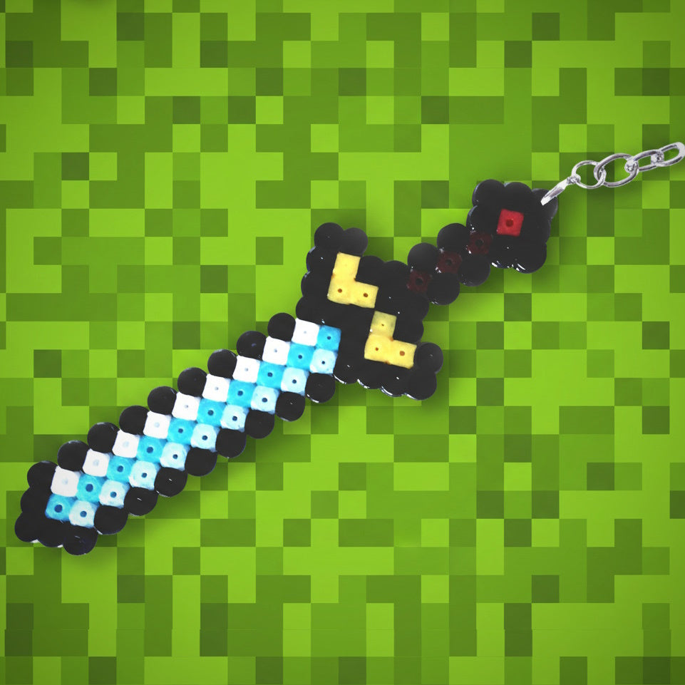 Fantasy Retro Pixel Sword Keyring