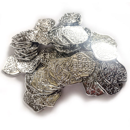 50 Plastic Silver Doubloons - Board Game Upgrade