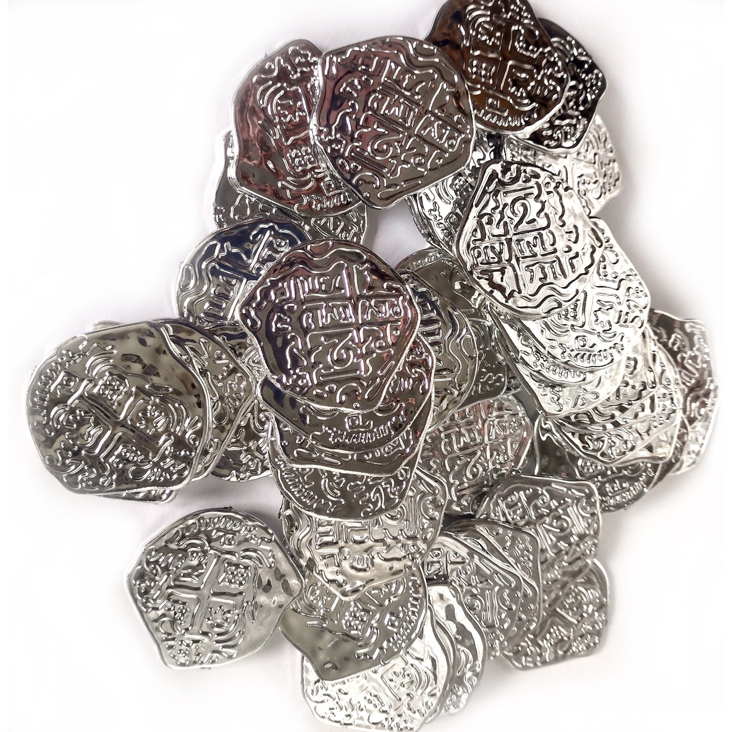 50 Plastic Silver Doubloons - Board Game Upgrade