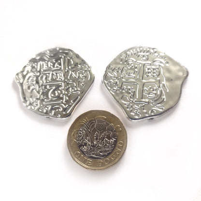 50 Plastic Silver Doubloons - Board Game Upgrade