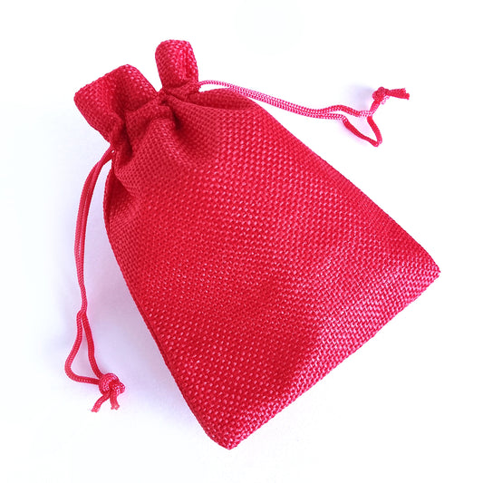 Jute Drawstring Dice Bag - Wayward Warrior Red