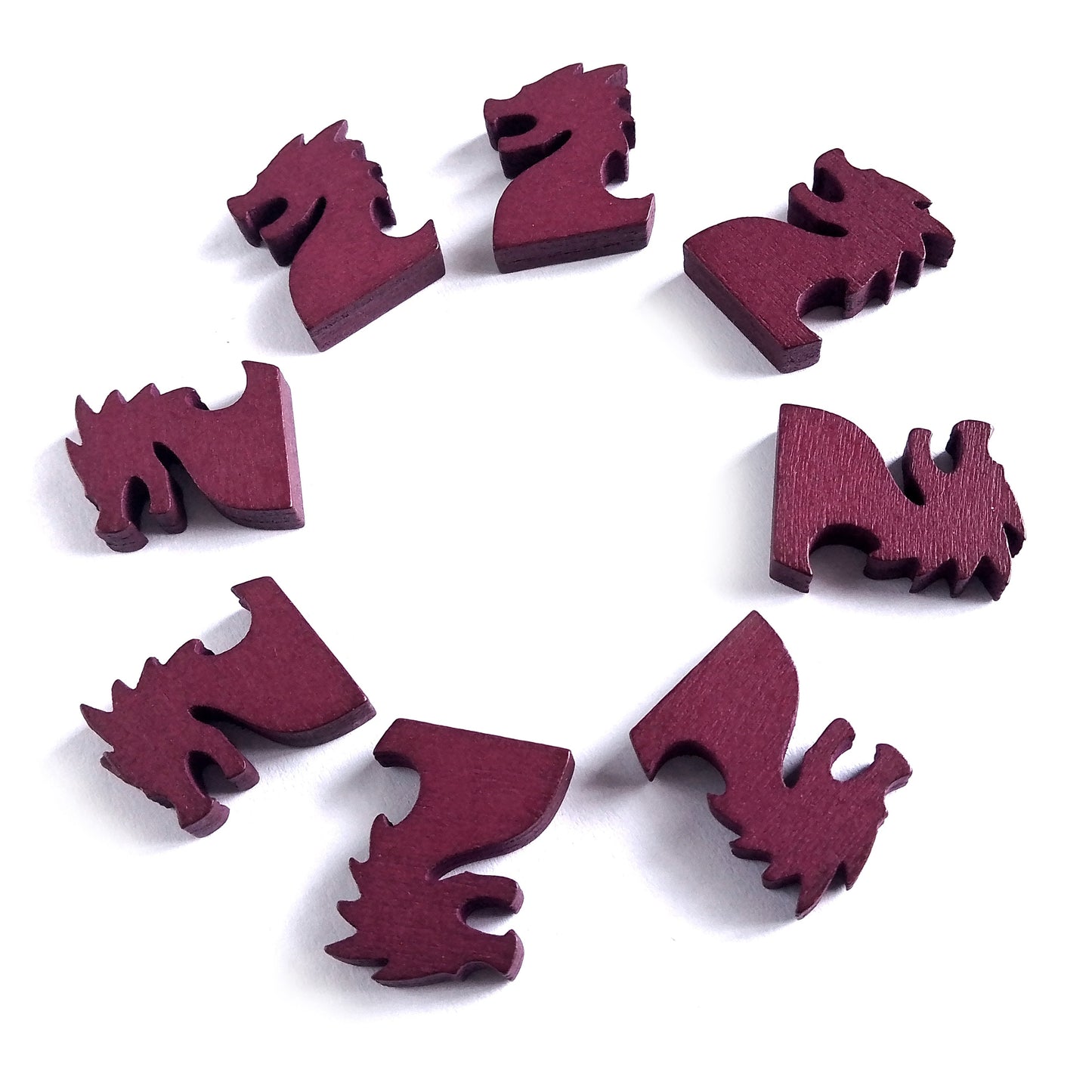 Wooden Red Dragon Tokens