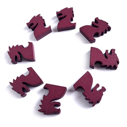 Wooden Red Dragon Tokens