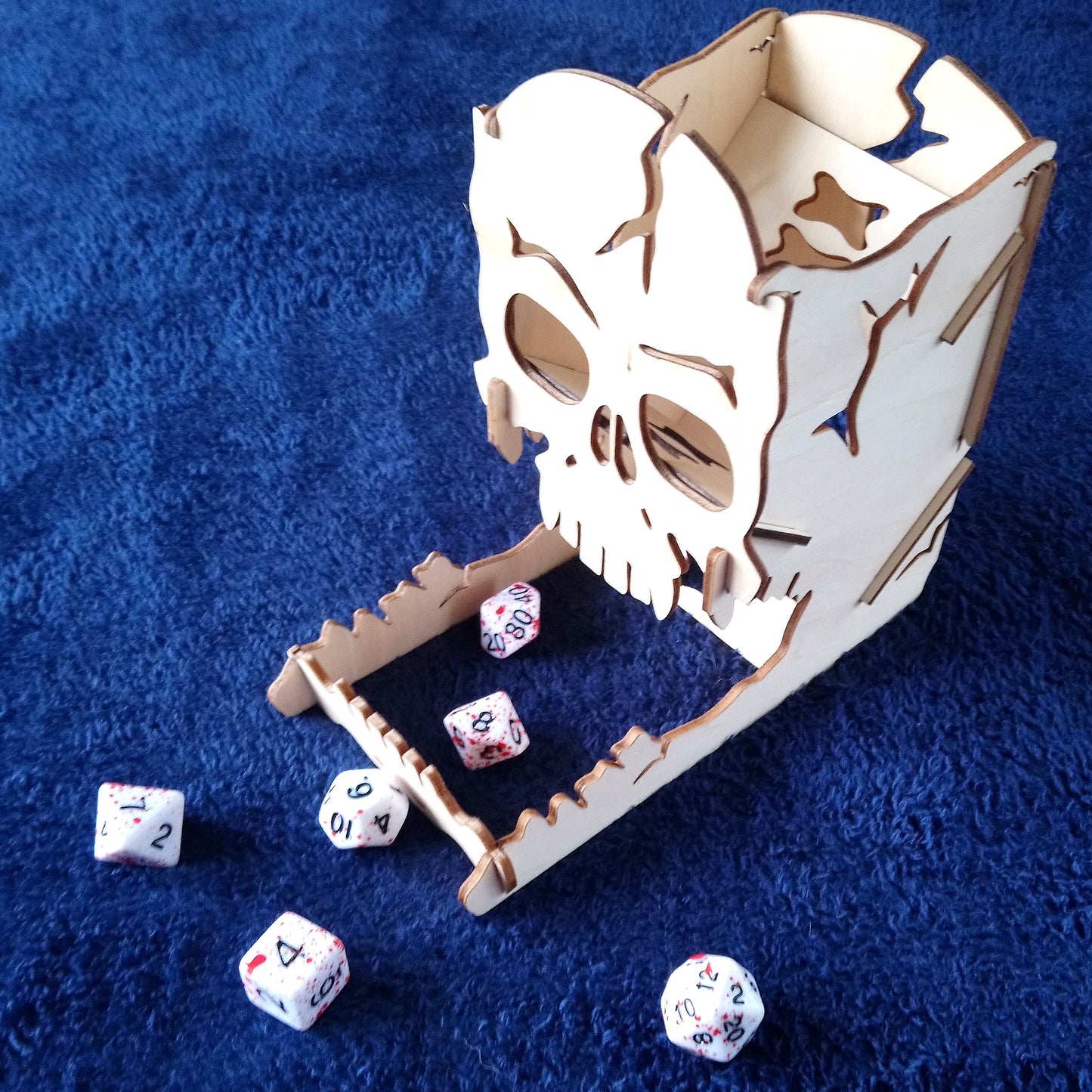 Wooden Skull Dice Tower