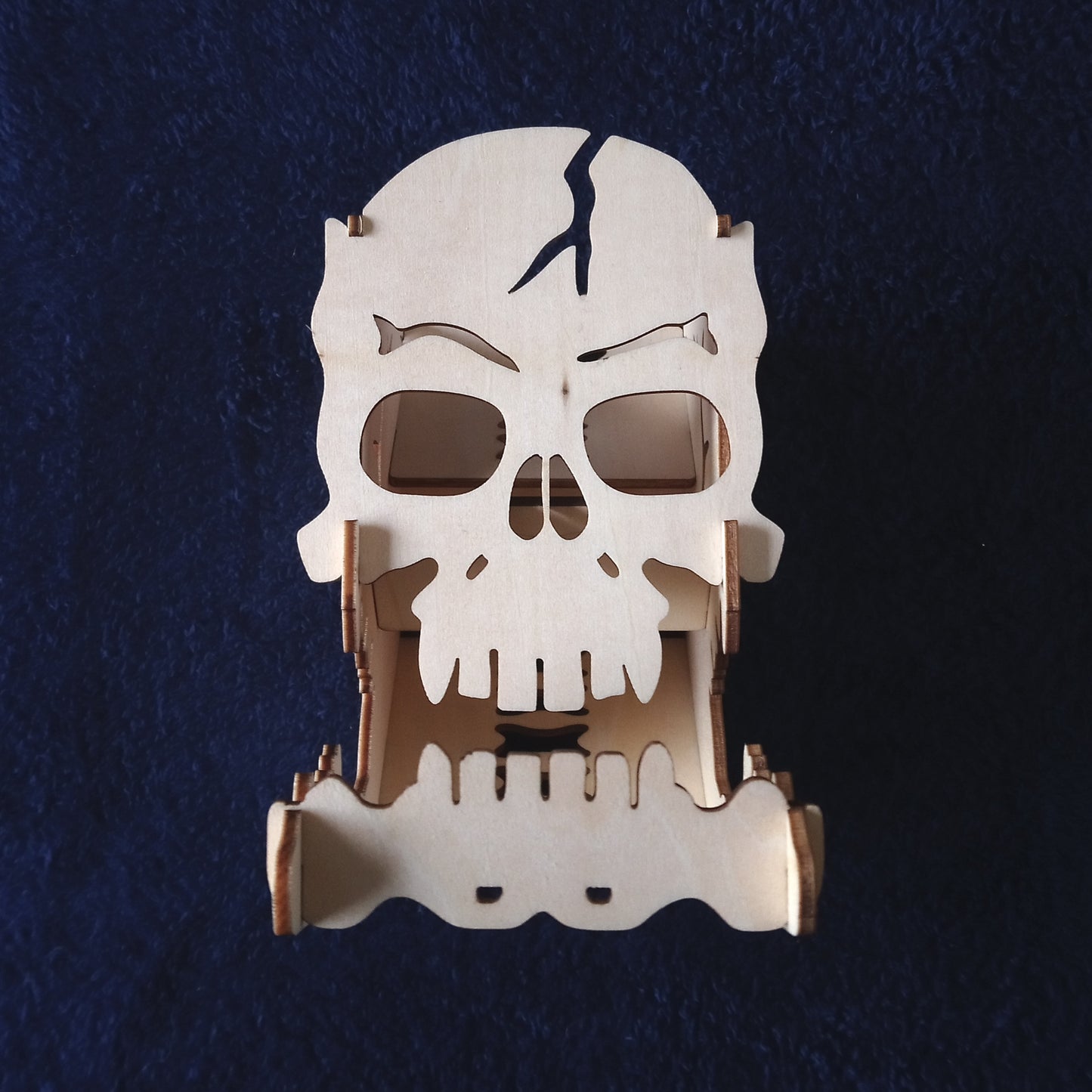 Wooden Skull Dice Tower
