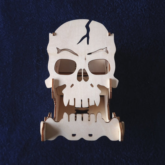Wooden Skull Dice Tower