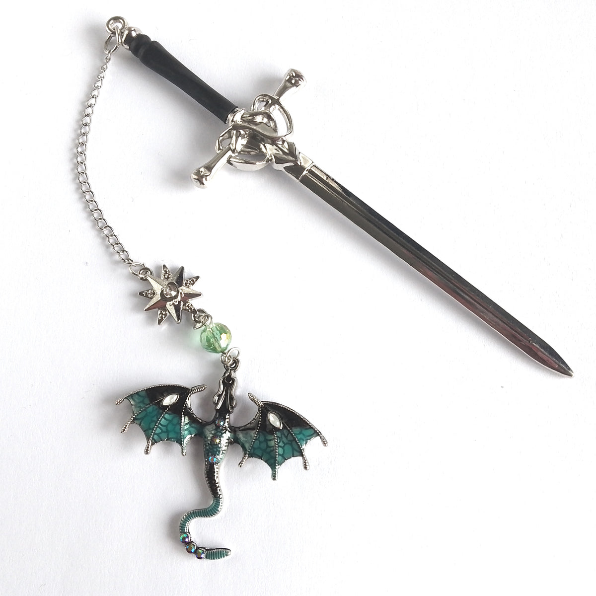 Green Dragon Fantasy Metal Bookmark