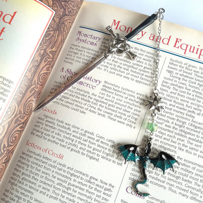 Green Dragon Fantasy Metal Bookmark