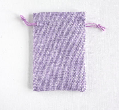 Jute Drawstring Dice Bag - Whimsical Witch Purple