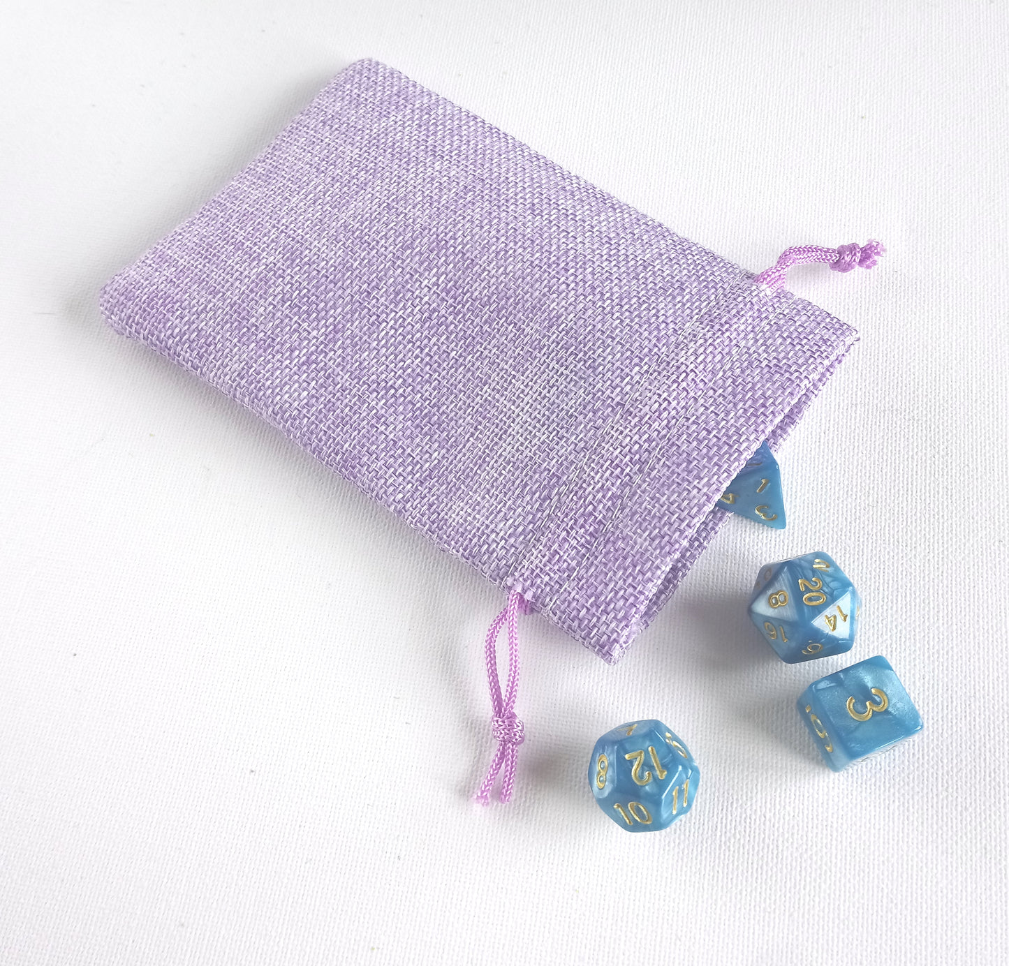 Jute Drawstring Dice Bag - Whimsical Witch Purple