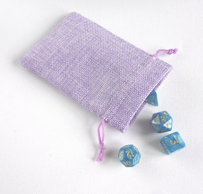 Jute Drawstring Dice Bag - Whimsical Witch Purple