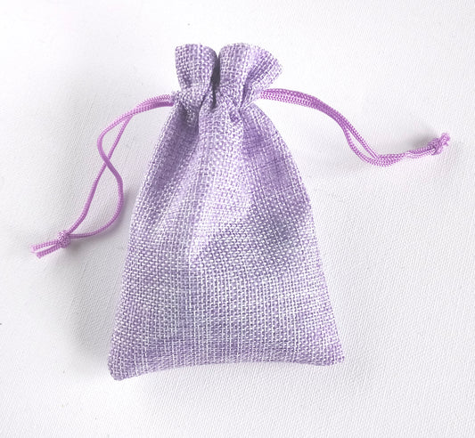 Jute Drawstring Dice Bag - Whimsical Witch Purple