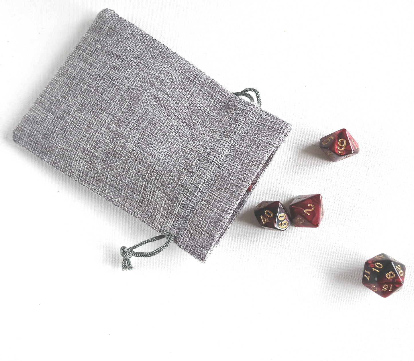 Jute Drawstring Dice Bag - Wizened Wizard Grey