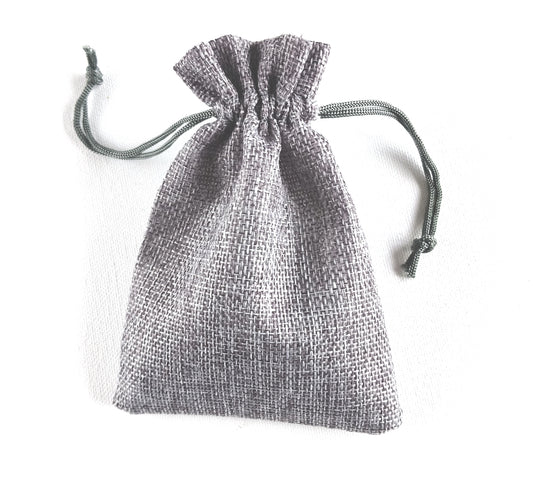Jute Drawstring Dice Bag - Wizened Wizard Grey