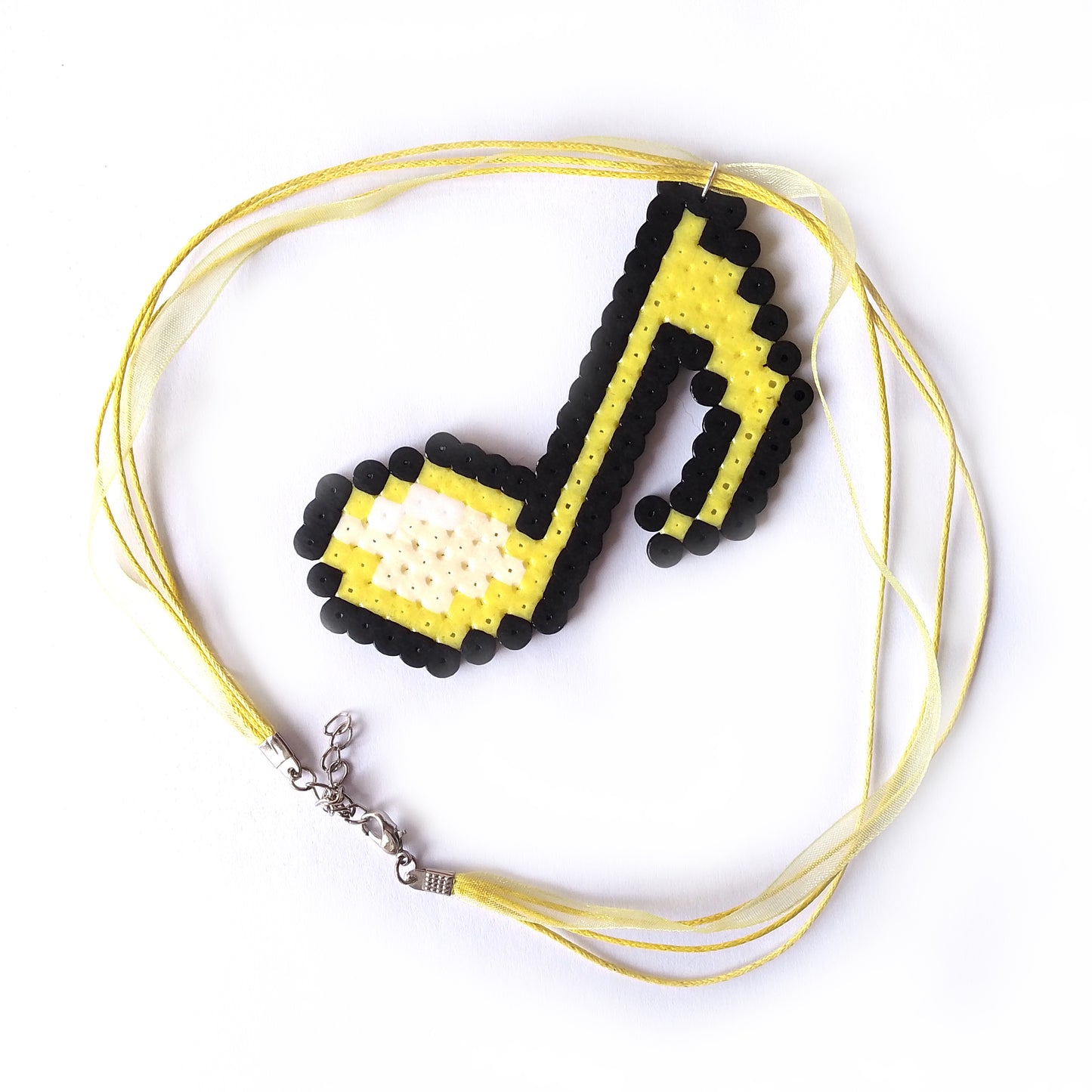 Music Note Necklace in Retro Pixel Art Style
