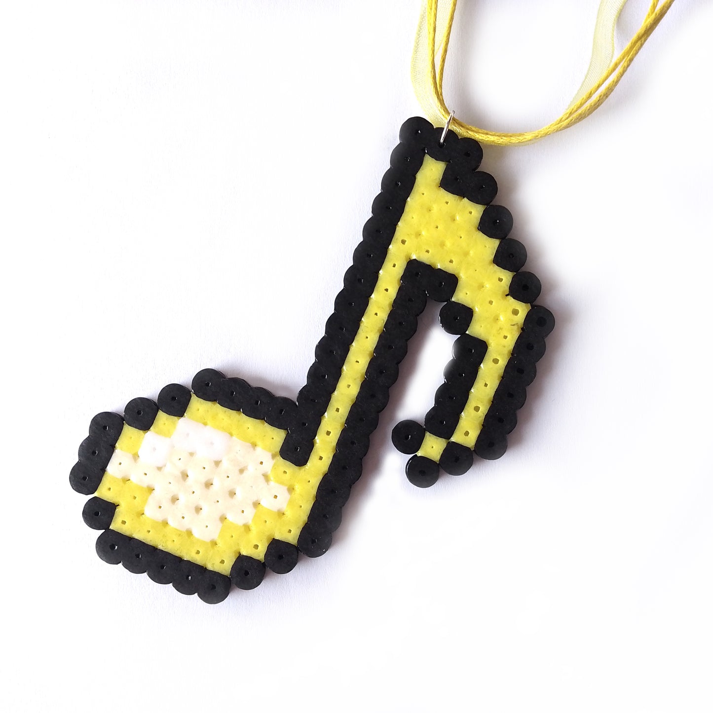 Music Note Necklace in Retro Pixel Art Style